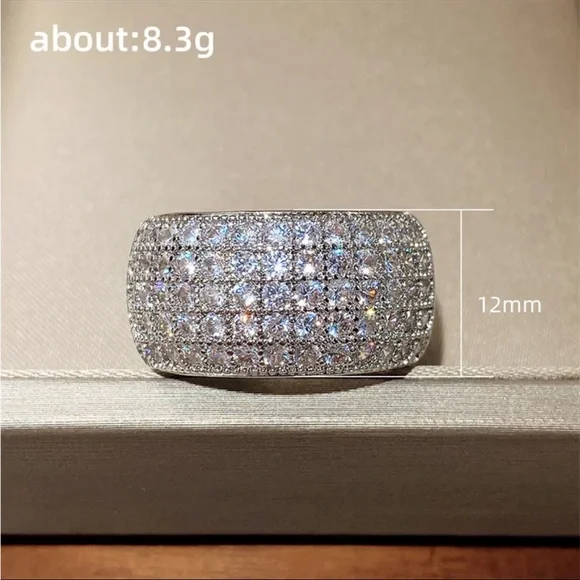 New 925 Silver Shine Luxury Wedding Ceremony Diamond Ring 💍 - Picture 5 of 6